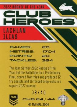 2023 NRL Traders Titanium - Club Heroes Gold #CHG24 Lachlan Ilias Back